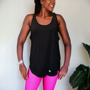 MARIKA TEK Perf Tank Black Top Running Yoga Exercise Tennis   Sz L